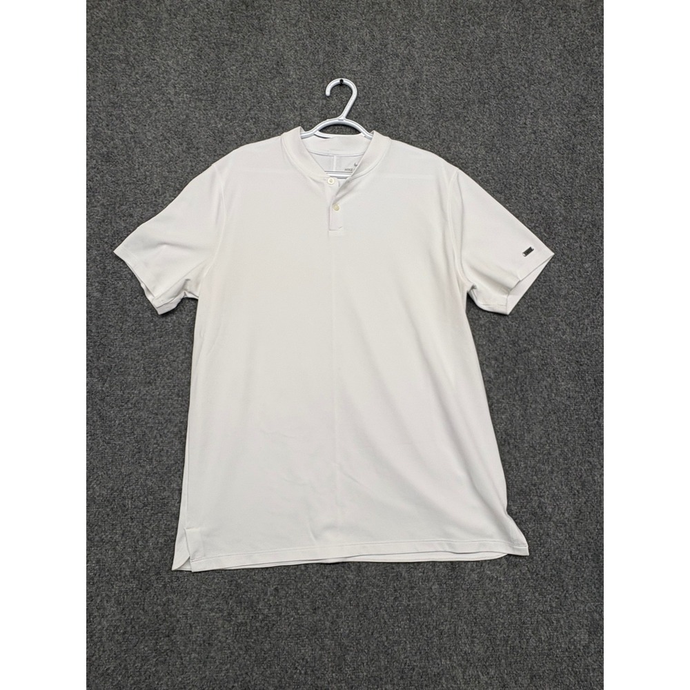 Nike AeroReact Tiger Woods Golf Polo Mens Large White Blade Collar TW Heritage